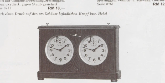 Catalog image of an HAC-type chess clock.