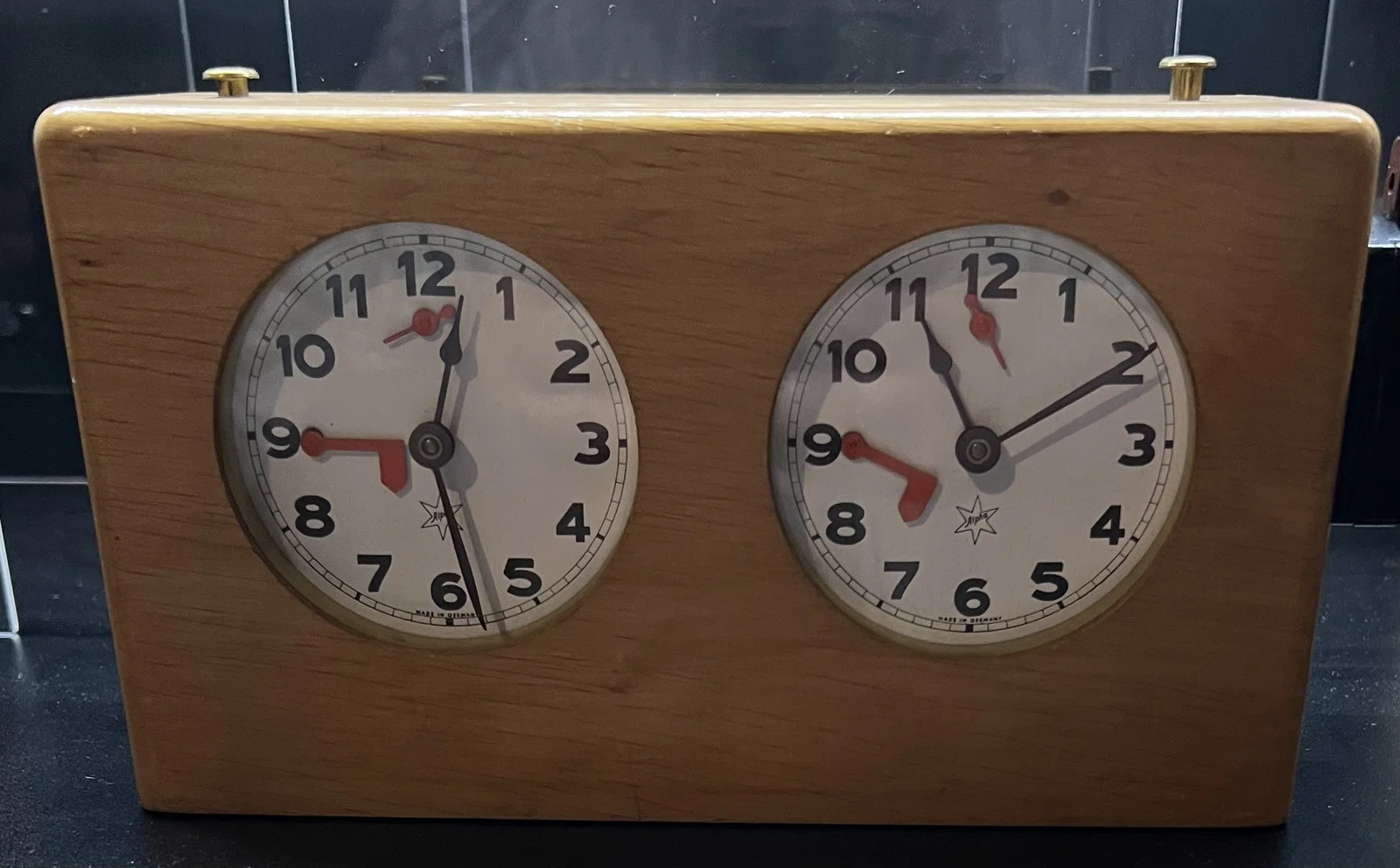 Alpha chess clock, front view.