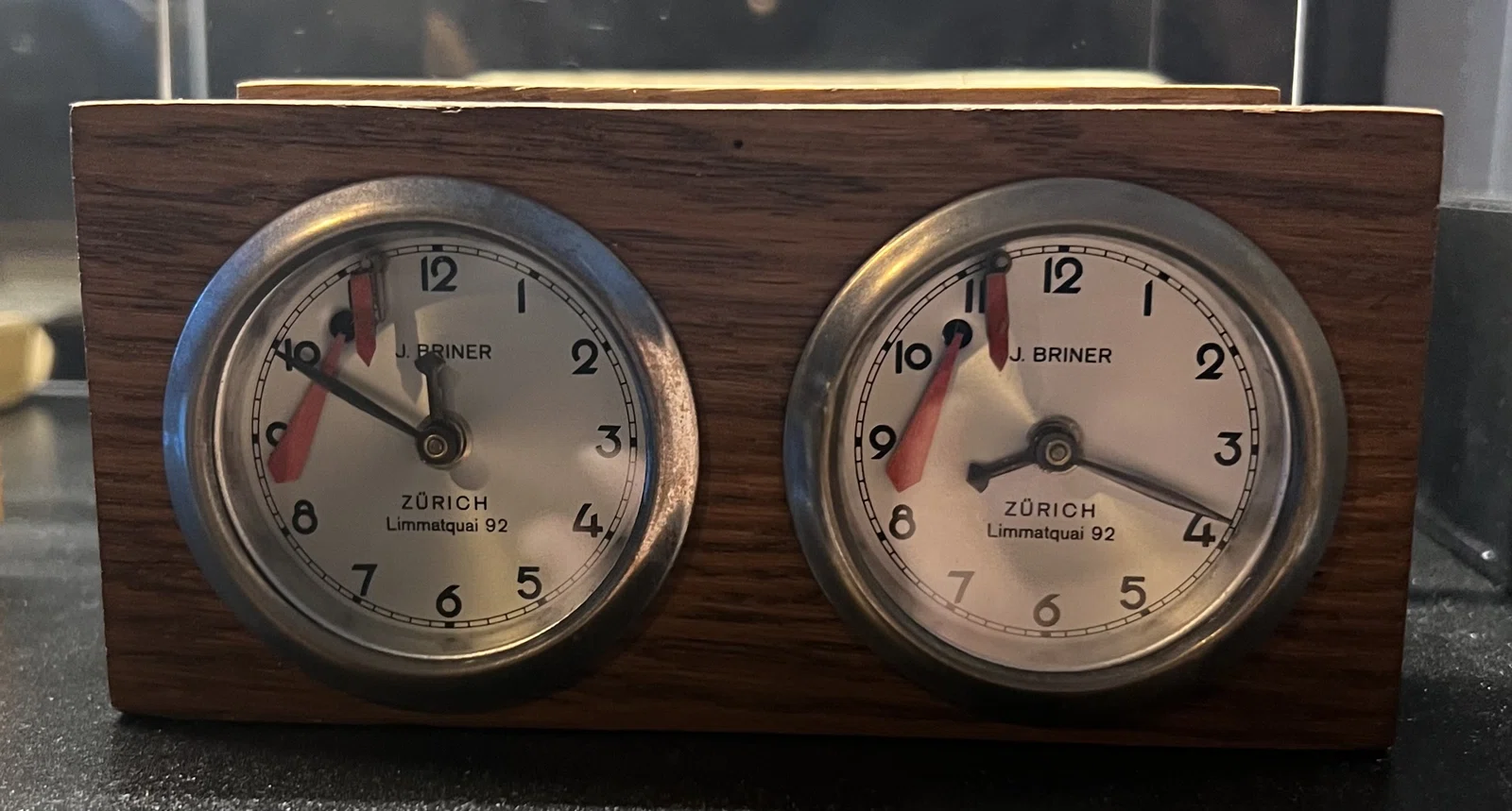J. Briner, Zürich clock, front view.